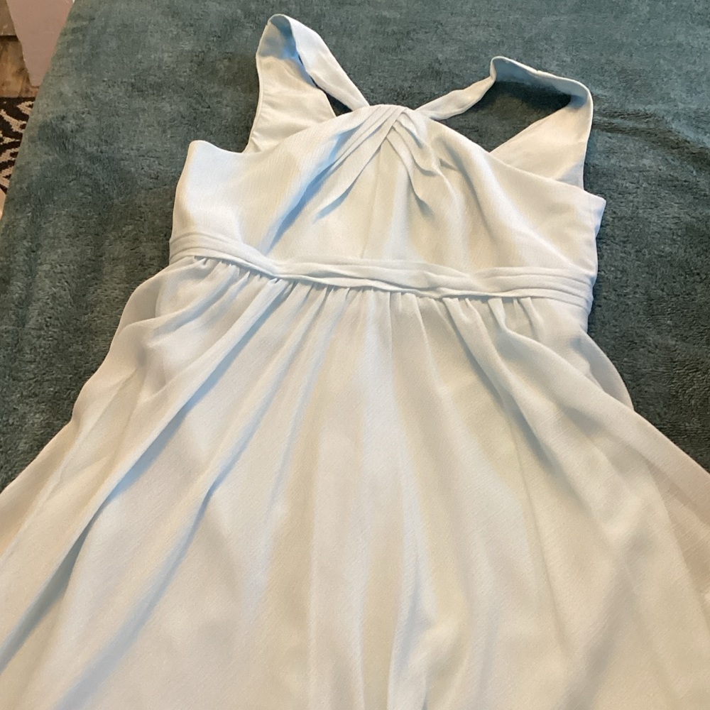 David's Bridal Light Blue Sleeveless Gown